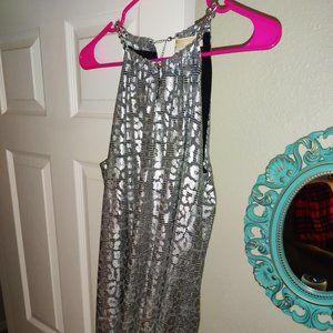 Michael Kors Silver Cheetah Dress Petite Large